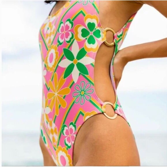 NWOT Kenny Flowers The Acapulco Swimsuit Backless One Piece - Picture 4 of 15